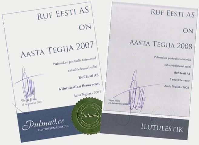 Ruf Eesti AS on aasta tegija 2007-2009